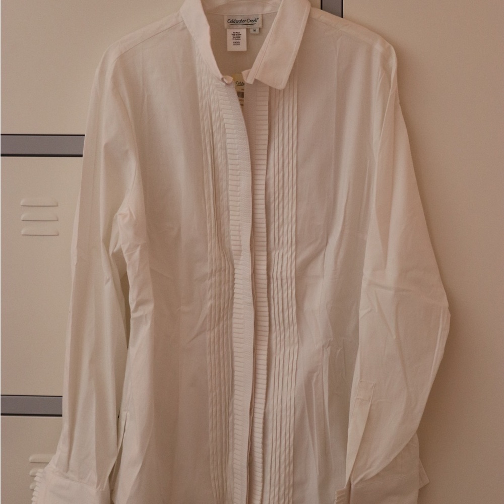 NWT Coldwater Creek Frilly Button Down